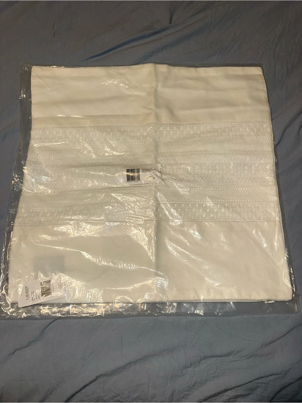 Polo by Ralph Lauren White Decorative Pillow Sham with Textured Bands